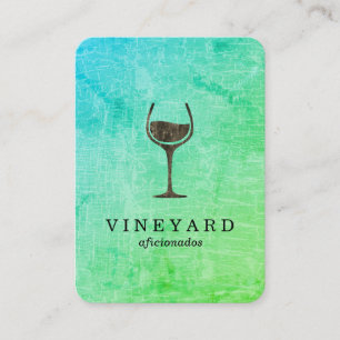 Chic Marbled Texture with Wine Glass Business Card