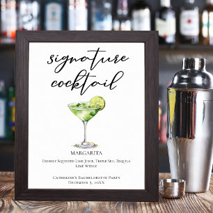 Chic Margarita Single Signature Cocktail Poster