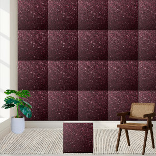 Chic Maroon Glitter Shimmering Floor Backsplash Tile