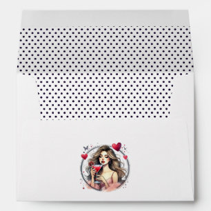 Chic Martini Drunk in Love Bridal Shower Envelope