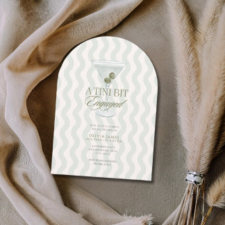Chic martini tini bit engaged bridal shower invitation