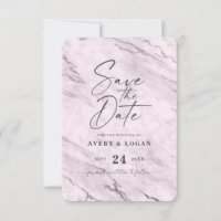 Chic Mauve Pink Marble with Purple Foil Details
