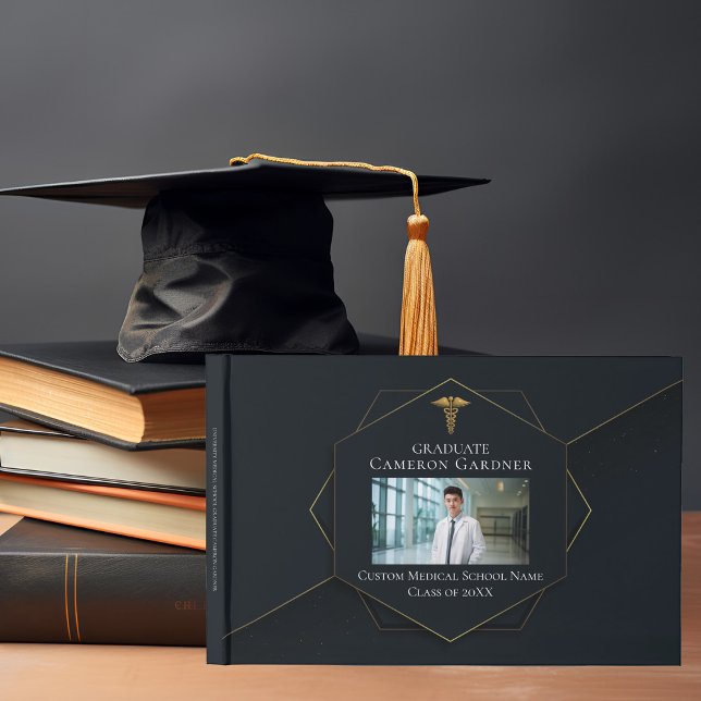 Chic Medical School Photo Graduation Party Guest Book (Creator Uploaded)