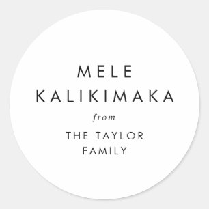 Chic Mele Kalikimaka Christmas Holiday Gift Classic Round Sticker