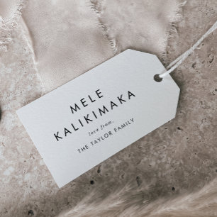 Chic Mele Kalikimaka Family Christmas Holiday Gift Tags