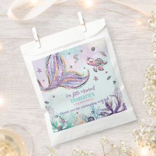 Chic Mermaid Tail Under the Sea Birthday Party Favour Bags