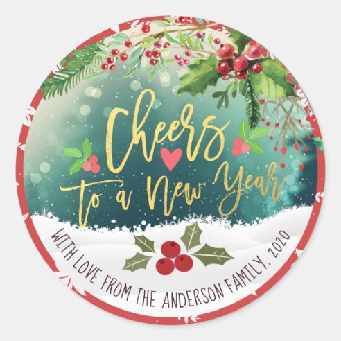 Cheers To The New Year Stickers | Zazzle NZ