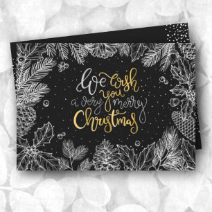 Chic Merry Christmas Flat Holiday Card