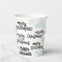 Chic Merry Christmas Party Theme Custom Paper Cup