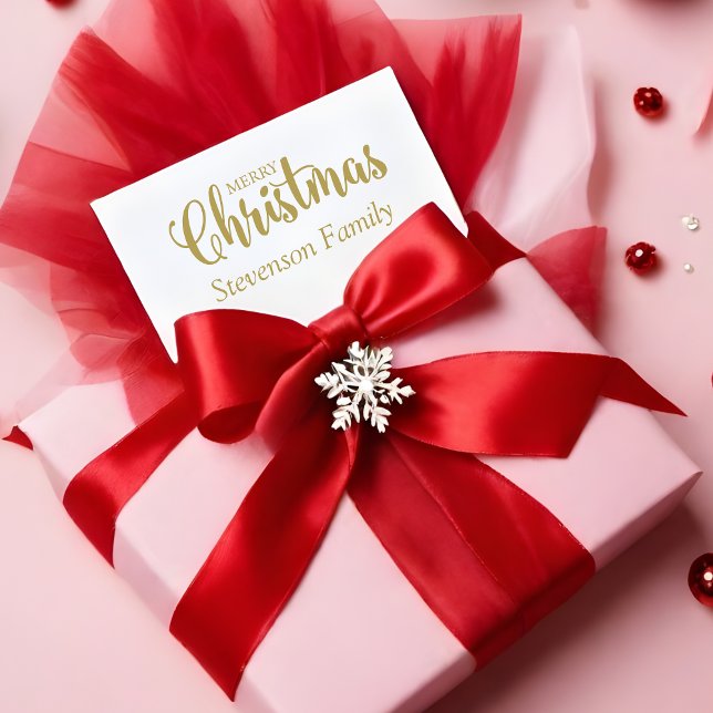 Chic Merry Christmas Quote Whimsical Calligraphy  Rubber Stamp (Chic Merry Christmas Quote Whimsical Calligraphy Rubber Stamp.)