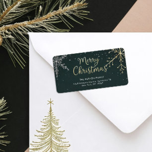 Chic Merry Christmas Return Address Label