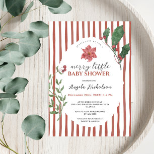 Chic Merry Little Charming Christmas Baby Shower Invitation