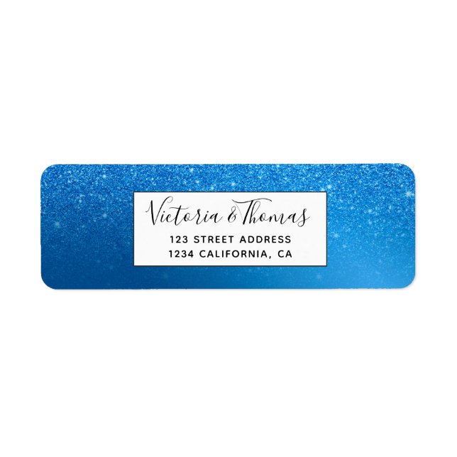 Chic metallic blue foil glitter ombre (Front)