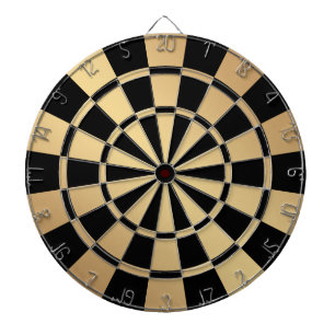 Chic Metallic Gold and Black Dartboard