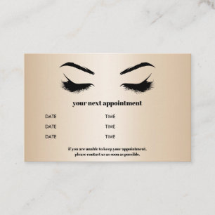 Chic Metallic gold Browbar Eyelash Luxury Business Card
