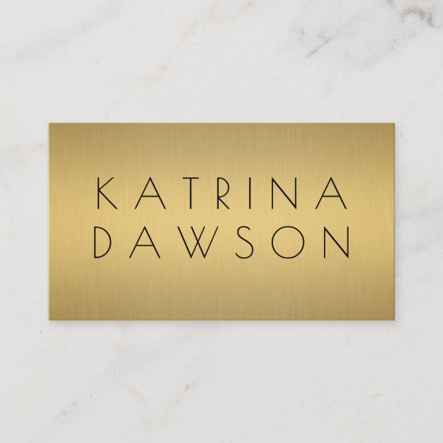 Chic Metallic Gold Business Card (Front)