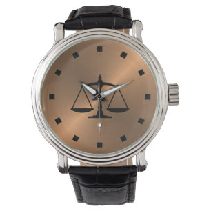 Chic metallic gold lawyer watch