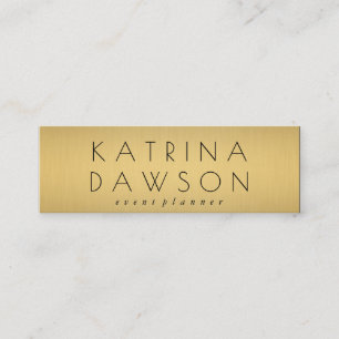 Chic Metallic Gold Mini Business Card