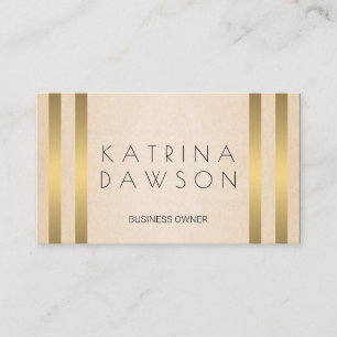 Chic Metallic Gold Stripes   Texture Background Business Card
