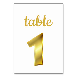 Chic Metallic Gold Table Number 1