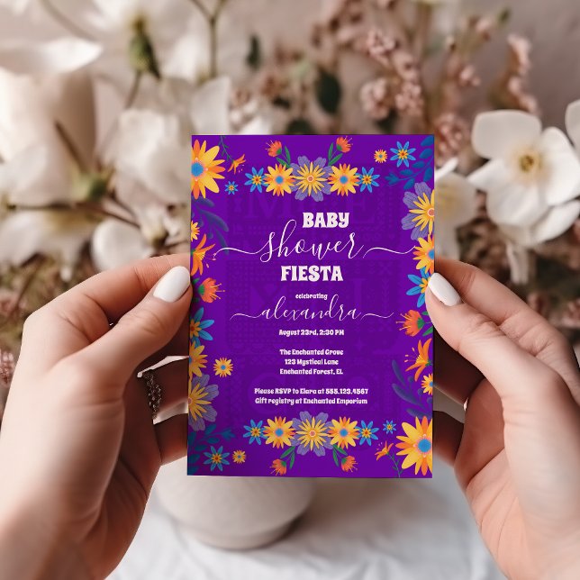 Chic Mexican Floral Señorita Baby Shower Girl Invitation (Creator Uploaded)