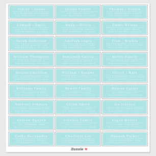 Chic Minimal Blue Wedding Guest Address Labels