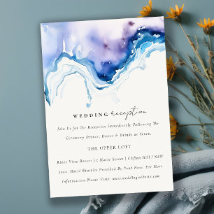 Chic Minimal Coastal Sea Beach Wedding Reception Enclosure Card