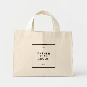 Chic Minimal French Monogram Father Of The Groom Mini Tote Bag