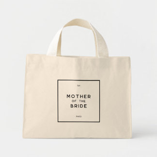 Chic Minimal French Monogram Mother of The Bride Mini Tote Bag