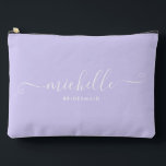 Chic Minimal Iris Purple Personalised Bridesmaid Accessory Pouch<br><div class="desc">Introducing our Chic Minimalist Iris Purple Personalised Bridesmaid Accessory Pouch, a stylish and versatile gift designed to celebrate your bridesmaids in elegance. This accessory pouch is the epitome of modern chic, perfect for any occasion from bridesmaid proposals to bridal showers. Crafted with a minimalist design, this pouch features a Iris...</div>