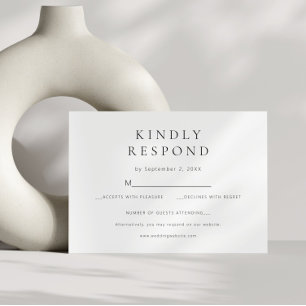 Chic Minimal Modern Wedding RSVP Card