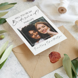 Chic Minimal Photo   Will You Be My Bridesmaid
