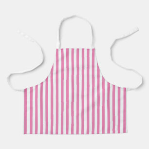 Chic Minimal Pink and White Vertical Stripes Apron