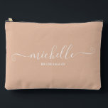 Chic Minimal Sand Beige Personalised Bridesmaid Accessory Pouch<br><div class="desc">Introducing our Chic Minimalist Sand Beige Personalised Bridesmaid Accessory Pouch, a stylish and versatile gift designed to celebrate your bridesmaids in elegance. This accessory pouch is the epitome of modern chic, perfect for any occasion from bridesmaid proposals to bridal showers. Crafted with a minimalist design, this pouch features a Sand...</div>
