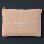 Chic Minimal Sand Beige Personalised Bridesmaid Accessory Pouch<br><div class="desc">Introducing our Chic Minimalist Sand Beige Personalised Bridesmaid Accessory Pouch, a stylish and versatile gift designed to celebrate your bridesmaids in elegance. This accessory pouch is the epitome of modern chic, perfect for any occasion from bridesmaid proposals to bridal showers. Crafted with a minimalist design, this pouch features a Sand...</div>