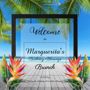 Chic Minimal Script Calligraphy Party Welcome  Acrylic Sign