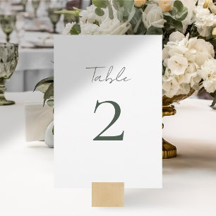 Chic Minimal Script Wedding Table Number