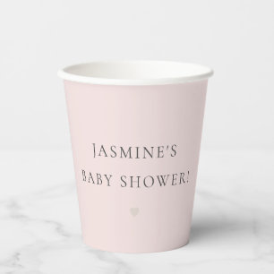 Chic minimal simple dusty pink baby shower paper cups