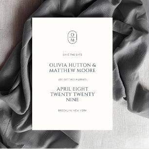 Chic Minimal Typography Monogram Wedding Save The Date