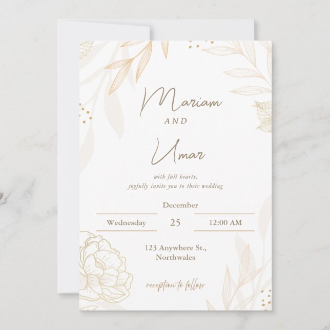 Chic Minimal Wedding Invitation – Editable Templat (Front)