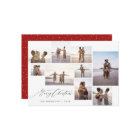 Chic Minimalist 9 Photo Collage Merry Christmas