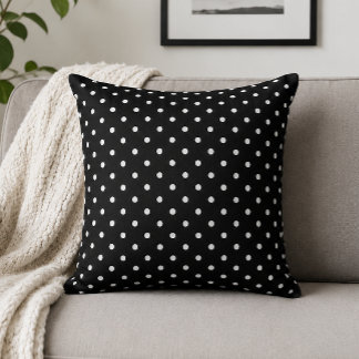 Chic Minimalist Black Polka Dot Cushion