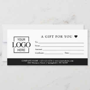 Chic Minimalist Business Gift Certificate Template