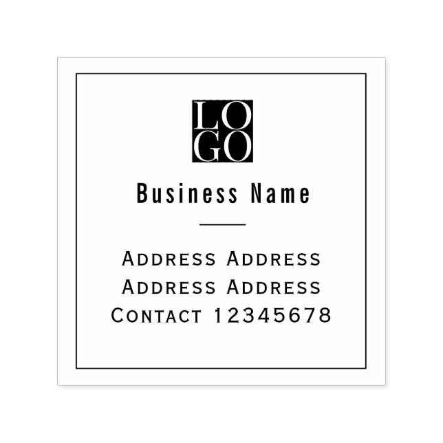 Chic Minimalist Business Logo White Self-inking Stamp (Design)