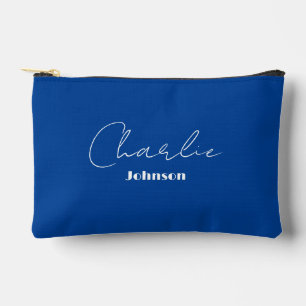 Chic, Minimalist Deep Blue Accessory Pouch