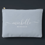 Chic Minimalist Dusty Blue Personalised Bridesmaid Accessory Pouch<br><div class="desc">Introducing our Chic Minimalist Dusty Blue Personalised Bridesmaid Accessory Pouch, a stylish and versatile gift designed to celebrate your bridesmaids in elegance. This accessory pouch is the epitome of modern chic, perfect for any occasion from bridesmaid proposals to bridal showers. Crafted with a minimalist design, this pouch features an Dusty...</div>