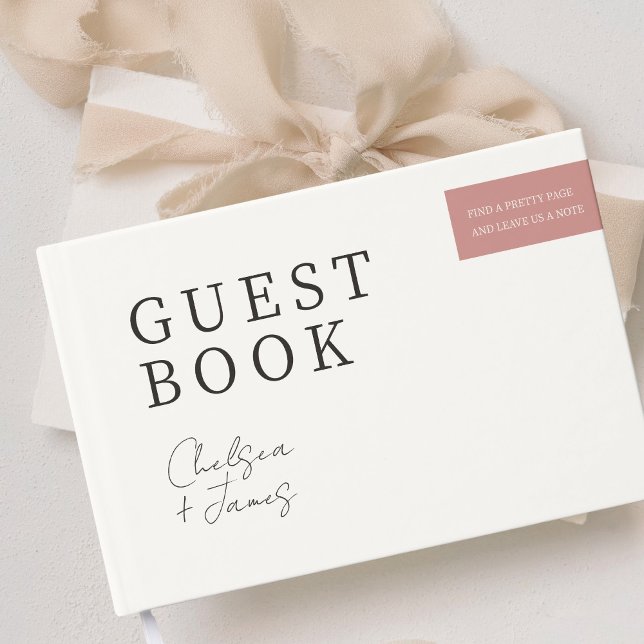 Chic Minimalist Dusty Pink Couple Wedding Guest Book (Creator Uploaded)