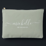 Chic Minimalist Dusty Sage Personalised Bridesmaid Accessory Pouch<br><div class="desc">Introducing our Chic Minimalist Dusty Sage Personalised Bridesmaid Accessory Pouch, a stylish and versatile gift designed to celebrate your bridesmaids in elegance. This accessory pouch is the epitome of modern chic, perfect for any occasion from bridesmaid proposals to bridal showers. Crafted with a minimalist design, this pouch features a Dusty...</div>
