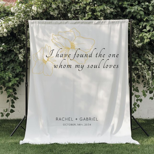 Chic Minimalist Faux Gold Floral Tapestry (Creator Uploaded)
