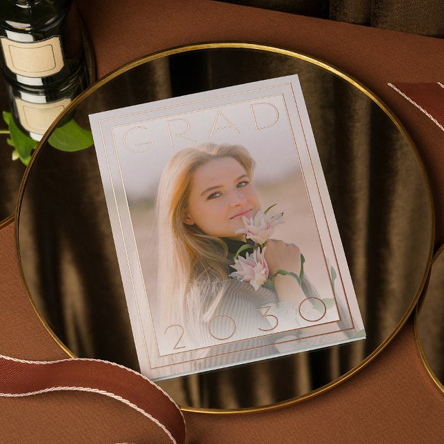 Chic Minimalist Gold Foil Graduation Announcement (Creator Uploaded)